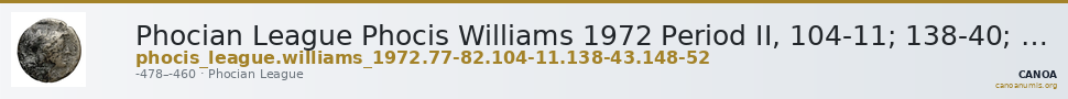 Phocian League Phocis Williams 1972 Period II, 104-11; 138-40; 148-52 — CANOA