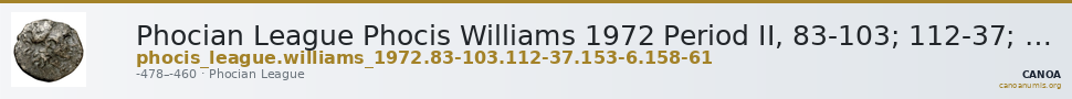 Phocian League Phocis Williams 1972 Period II, 83-103; 112-37; 153-6; 158-61 — CANOA