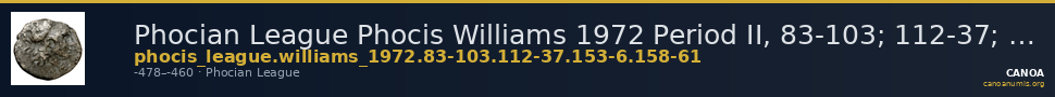 Phocian League Phocis Williams 1972 Period II, 83-103; 112-37; 153-6; 158-61 — CANOA