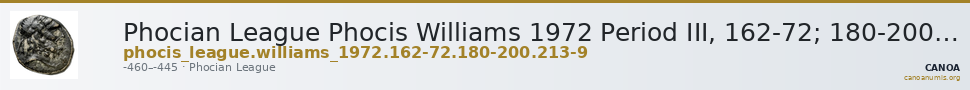 Phocian League Phocis Williams 1972 Period III, 162-72; 180-200; 213-9 — CANOA