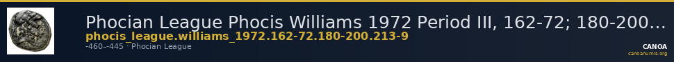 Phocian League Phocis Williams 1972 Period III, 162-72; 180-200; 213-9 — CANOA