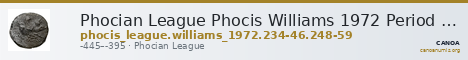 Phocian League Phocis Williams 1972 Period IV, 234-46; 248-59 — CANOA