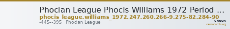 Phocian League Phocis Williams 1972 Period IV, 247; 260; 266-9; 275-82; 284-90 — CANOA