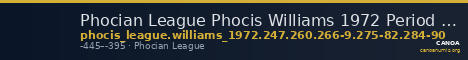 Phocian League Phocis Williams 1972 Period IV, 247; 260; 266-9; 275-82; 284-90 — CANOA