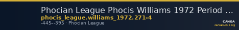 Phocian League Phocis Williams 1972 Period IV, 271-4 — CANOA