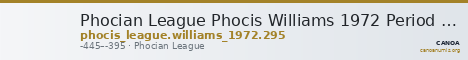 Phocian League Phocis Williams 1972 Period IV, 295 — CANOA