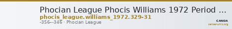 Phocian League Phocis Williams 1972 Period V, 'Branch' group, 329-31 — CANOA