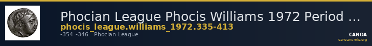 Phocian League Phocis Williams 1972 Period V, 'Lyre' group, 335-413 — CANOA