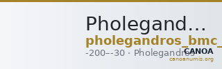 Pholegandros BMC Pholegandros n° 1 — CANOA