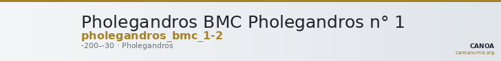 Pholegandros BMC Pholegandros n° 1 — CANOA