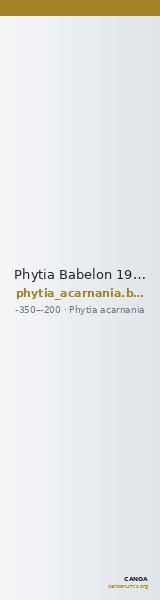 Phytia Babelon 1932 34 — CANOA