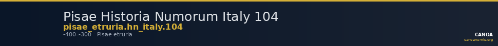 Pisae Historia Numorum Italy 104 — CANOA