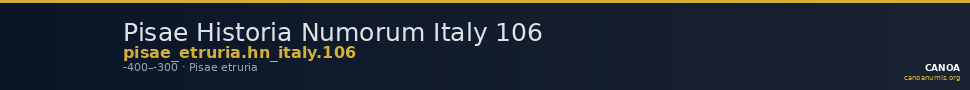 Pisae Historia Numorum Italy 106 — CANOA