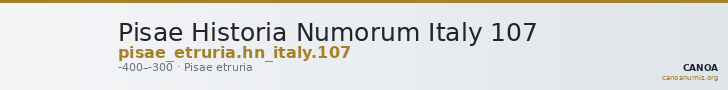 Pisae Historia Numorum Italy 107 — CANOA