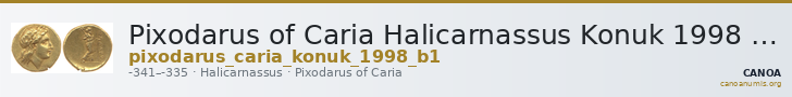 Pixodarus of Caria Halicarnassus Konuk 1998 B1 — CANOA