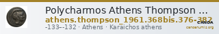 Polycharmos Athens Thompson 1961 368bis, 376-382 — CANOA