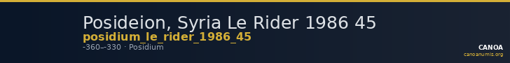 Posideion, Syria Le Rider 1986 45 — CANOA