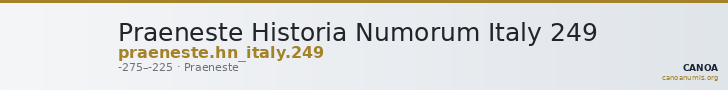 Praeneste Historia Numorum Italy 249 — CANOA