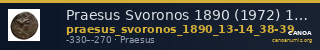 Praesus Svoronos 1890 (1972) 13-14, 38-39 — CANOA