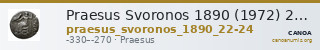 Praesus Svoronos 1890 (1972) 22-24 — CANOA