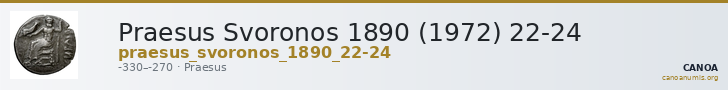 Praesus Svoronos 1890 (1972) 22-24 — CANOA