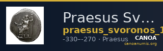 Praesus Svoronos 1890 (1972) 25-27 — CANOA