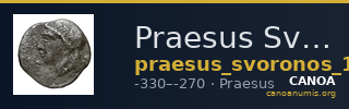 Praesus Svoronos 1890 (1972) 33 — CANOA