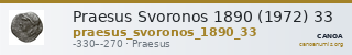 Praesus Svoronos 1890 (1972) 33 — CANOA