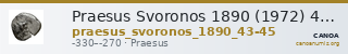 Praesus Svoronos 1890 (1972) 43-45 — CANOA
