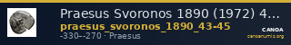 Praesus Svoronos 1890 (1972) 43-45 — CANOA