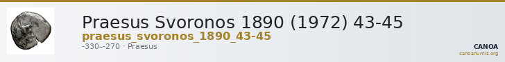 Praesus Svoronos 1890 (1972) 43-45 — CANOA