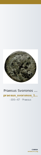 Praesus Svoronos 1890 (1972) 49-50 — CANOA