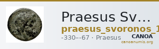 Praesus Svoronos 1890 (1972) 49-50 — CANOA