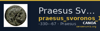 Praesus Svoronos 1890 (1972) 49-50 — CANOA