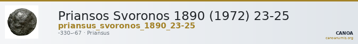 Priansos Svoronos 1890 (1972) 23-25 — CANOA