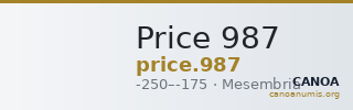 Price 987 — CANOA