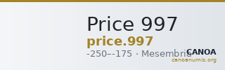 Price 997 — CANOA