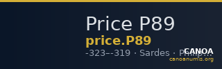 Price P89 — CANOA