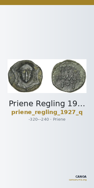 Priene Regling 1927 Q — CANOA