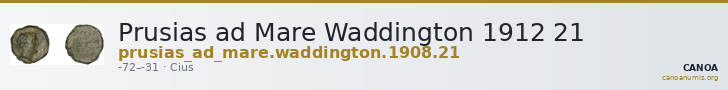 Prusias ad Mare Waddington 1912 21 — CANOA