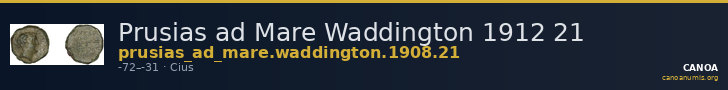 Prusias ad Mare Waddington 1912 21 — CANOA