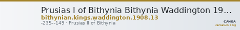 Prusias I of Bithynia Bithynia Waddington 1908 13 — CANOA