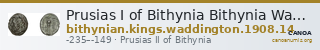 Prusias I of Bithynia Bithynia Waddington 1908 14 — CANOA