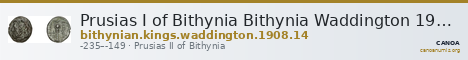 Prusias I of Bithynia Bithynia Waddington 1908 14 — CANOA