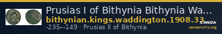 Prusias I of Bithynia Bithynia Waddington 1908 33 — CANOA