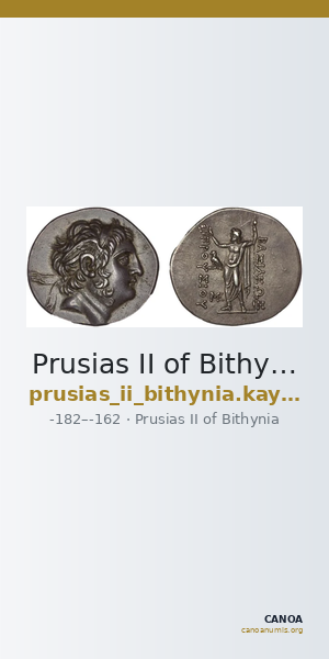 Prusias II of Bithynia Bithynia Kaye 2013 Early Group — CANOA