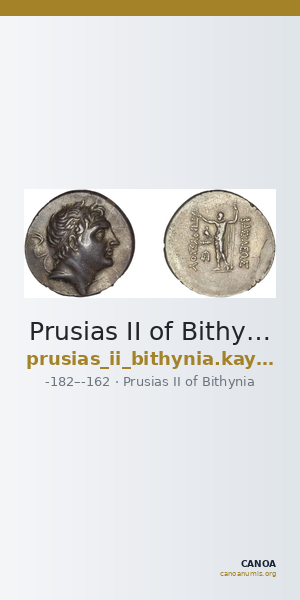 Prusias II of Bithynia Bithynia Kaye 2013 Middle Group — CANOA