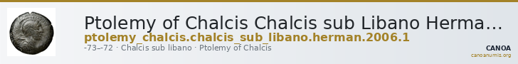 Ptolemy of Chalcis Chalcis sub Libano Herman 2006 1 — CANOA