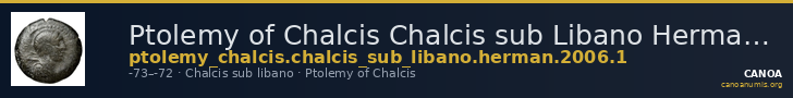 Ptolemy of Chalcis Chalcis sub Libano Herman 2006 1 — CANOA