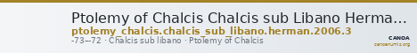 Ptolemy of Chalcis Chalcis sub Libano Herman 2006 3 — CANOA